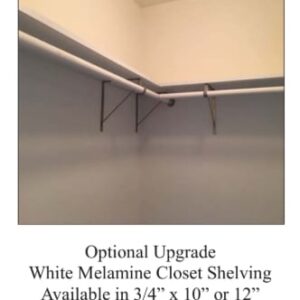 White Melamine Closet Shelving | Optional Upgrade