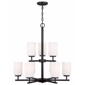 Midnight Black Oslo 9-Light/2-Tier Chandelier | 31162-112